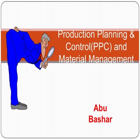 Production planning & control(ppc)