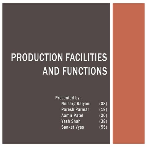 Production System and Production Facilities