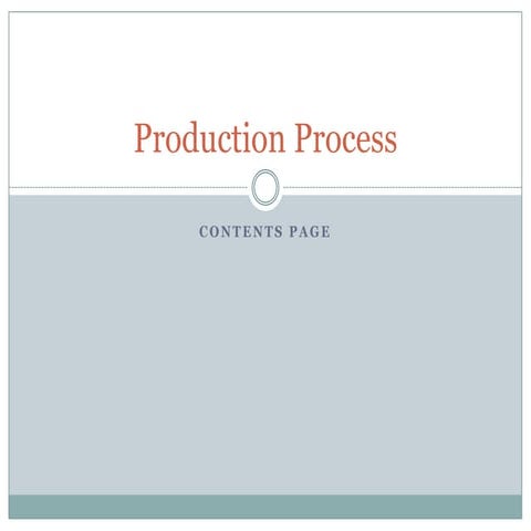 Production Process Contents Page