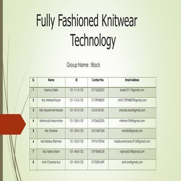 Production Process of garments industry (knitwear)