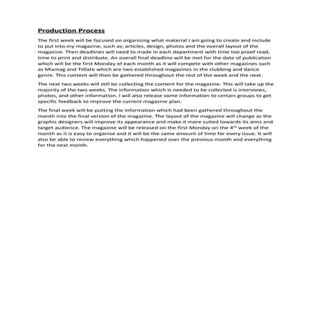 Production Process Unit 14 - LO1