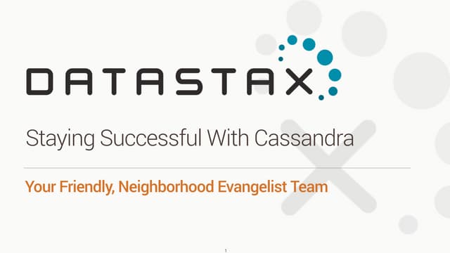 Production Ready Cassandra