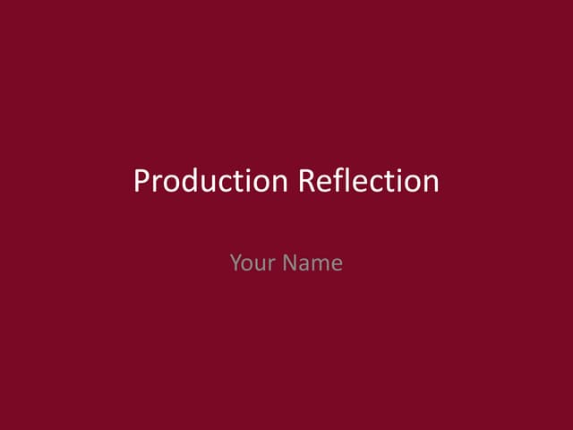 Interactive Project - Production Reflection