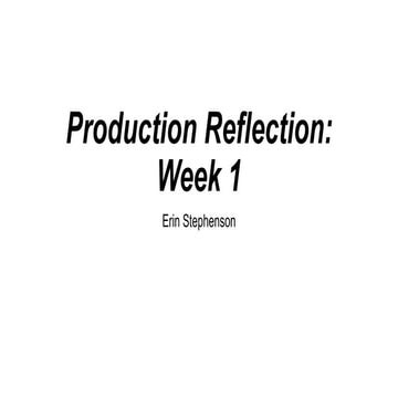 Production Reflection(1)