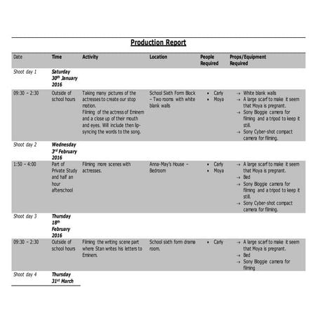 Production report | DOCX