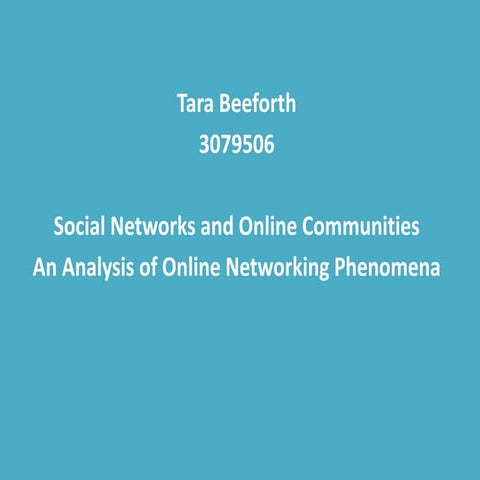 Production Report Tara Beeforth