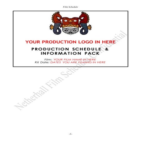Production Schedule
