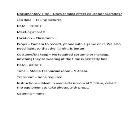 Script for documentary | DOCX