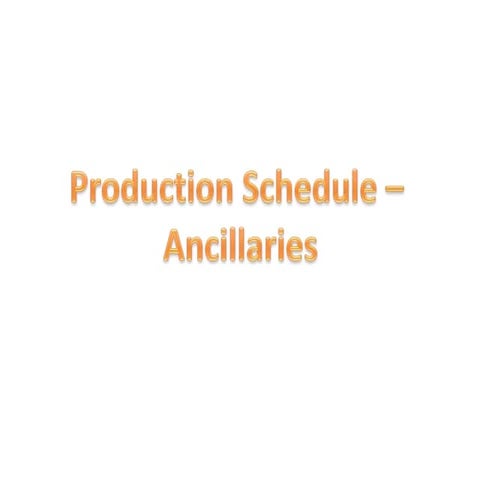 Production schedule [repaired]