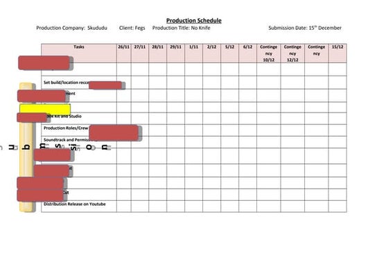 Production Schedule for our Music Video | PPT