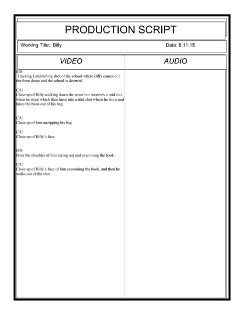 Production script