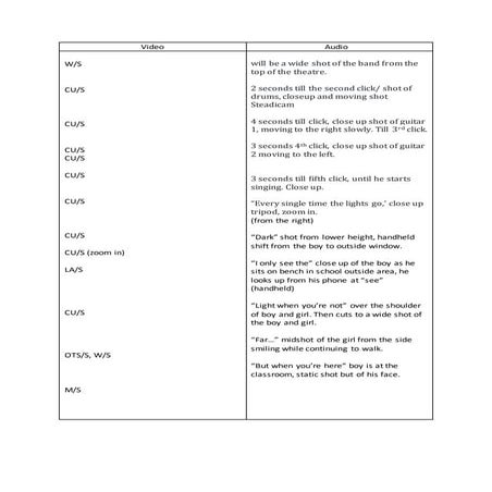 Production schedule lecture theatre | DOCX