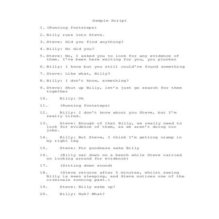 Sample script version 2 | DOCX