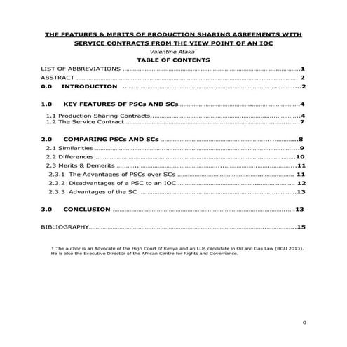 Production sharing agreements vs service contracts from the view of an ioc