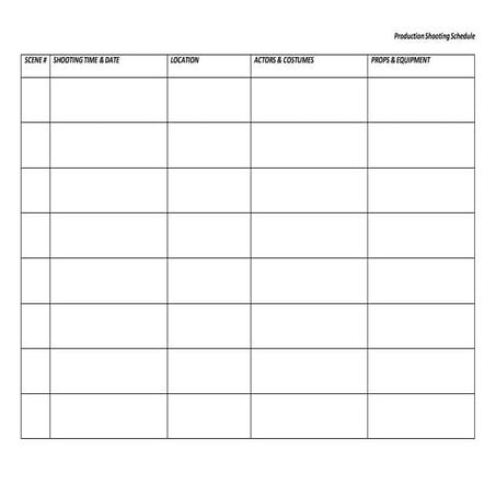 Production shooting schedule