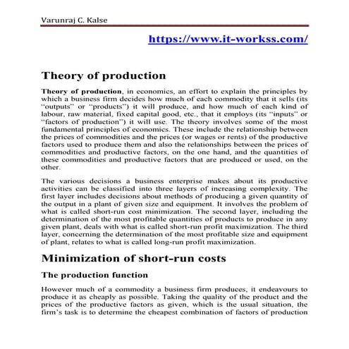Production theory www.it-workss.com