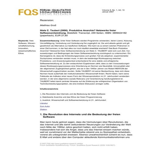 Productive Anarchy Networks Of Open Source Software Development