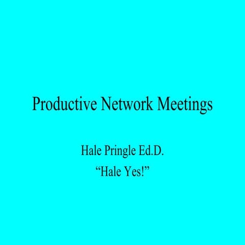 Productive Network Meetings