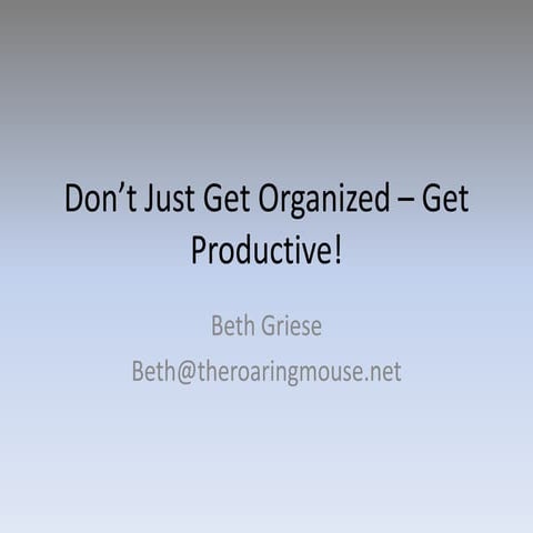 Productive Organization