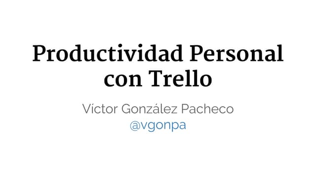 Productividad Personal con Trello