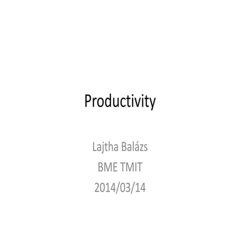 Productivity