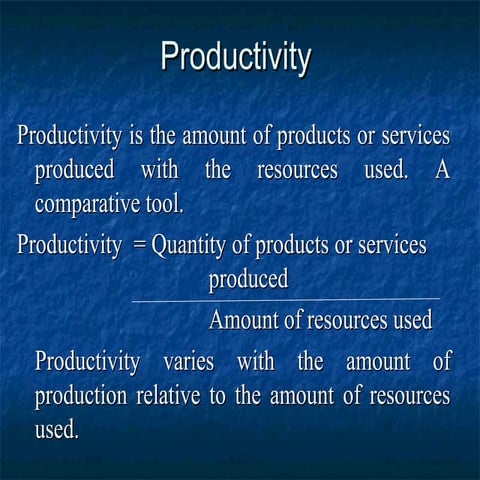 Productivity