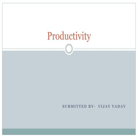 Productivity