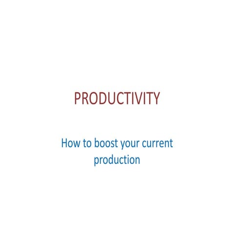 How to Improve Productivity | PPTX