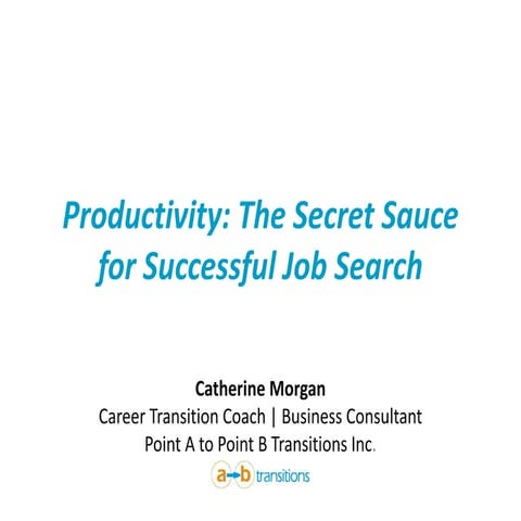 Productivity: The Secret Sauce for Successful Job Search 