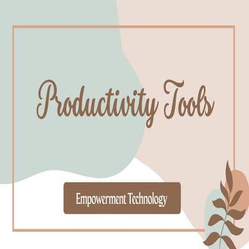 PRODUCTIVITY-TOOLS. Grade twelve students  pdf