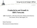 Productivity and Growth in CBO’s Forecasts