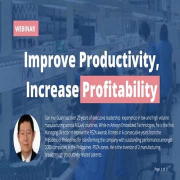 Digital Transformation to enhance productivity and improve profitability