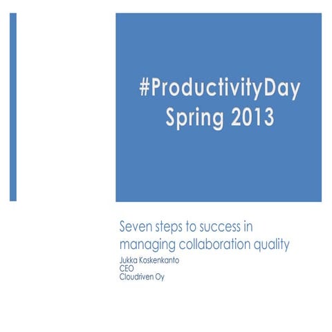 Productivity day 2013   measuring collaboration quality
