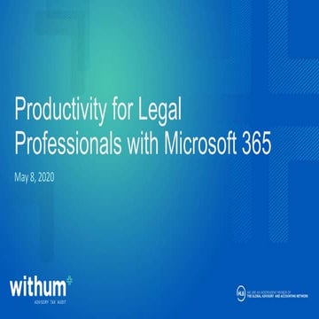 Webinar: Productivity for Legal Professionals with Microsoft 365