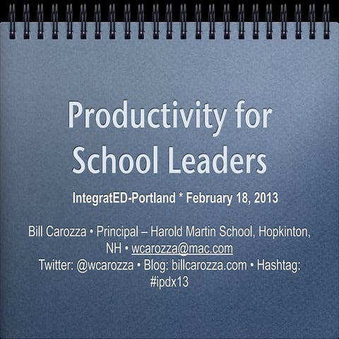 Productivity for School Leaders