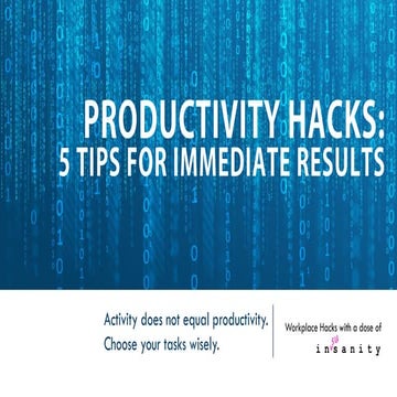 Productivity Hacks For Employees | PDF