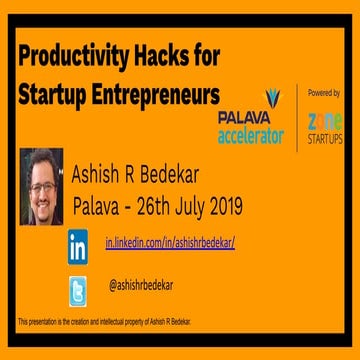 Productivity hacks for startup entrepreneurs
