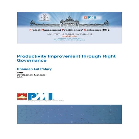 Productivity improvement through right governance