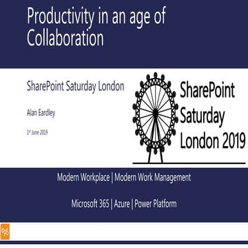 Productivity in an age of collaboration   sps london 2019