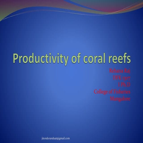 Image showcasing Productivity of coral reefs | PPTX