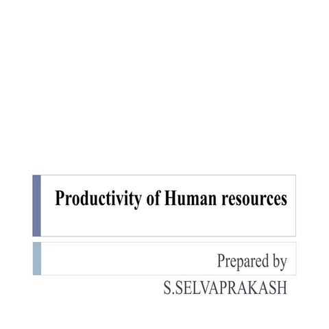 Productivity of human resources