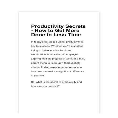 Productivity Secrets - How to Get More Done in Less Time.pdf