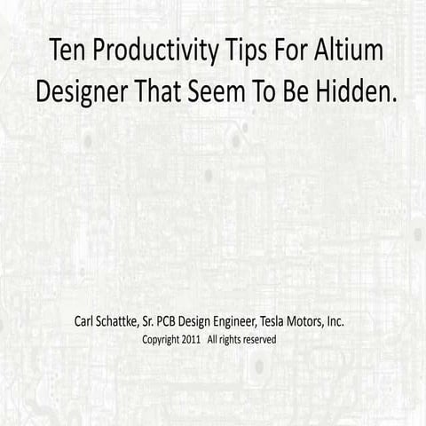 Productivity Tips For Altium Designer