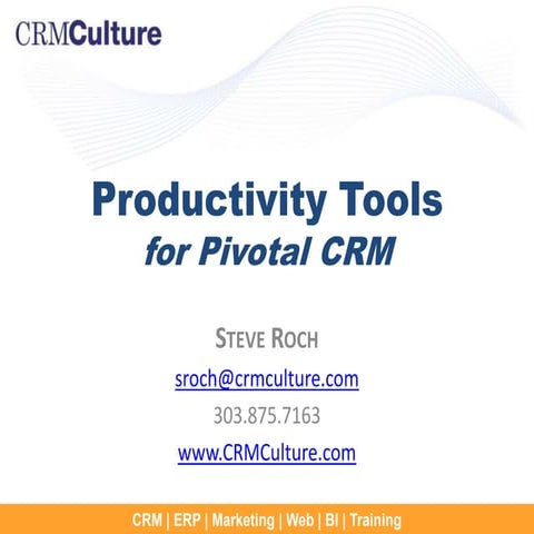 Productivity Tools for Pivotal CRM