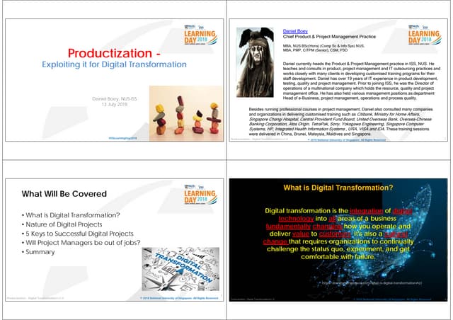 NUS-ISS Learning Day 2018- Productization   exploiting it for digital transfo...