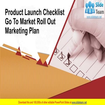 Product Launch Checklist Go To Market Roll Out Marketing Plan PowerPoint Pres...
