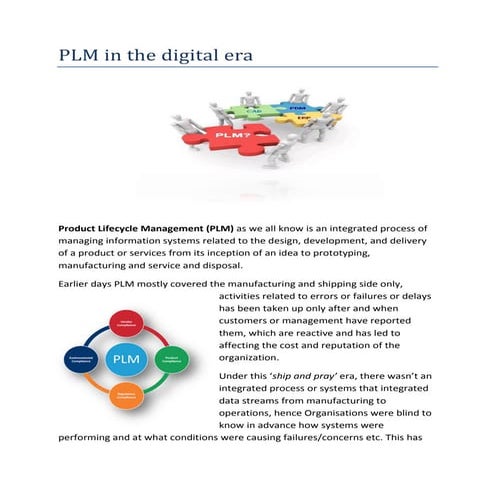 Product life cycle management in the digital era