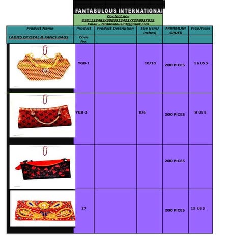 Product list of fancy ladies bags