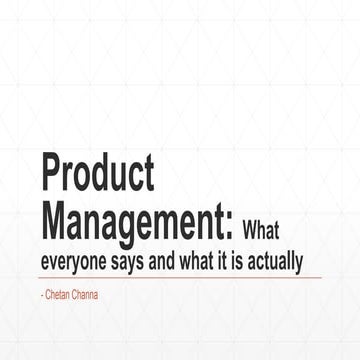 The Reality of Product Management