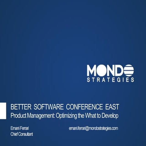 Software Product Management – Optimizing WHAT to Develop 